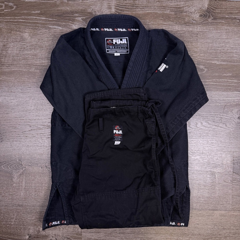 Fuji BJJ Jiu Jitsu Gi Set Kimono Uniform Mens A2 Black Martial Arts MMA